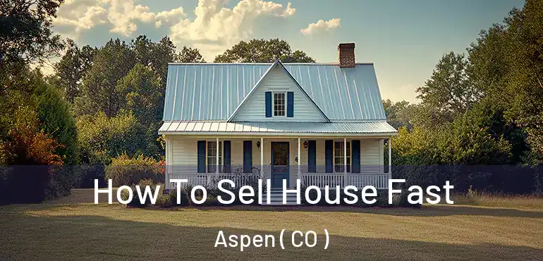  How To Sell House Fast Aspen ( CO )